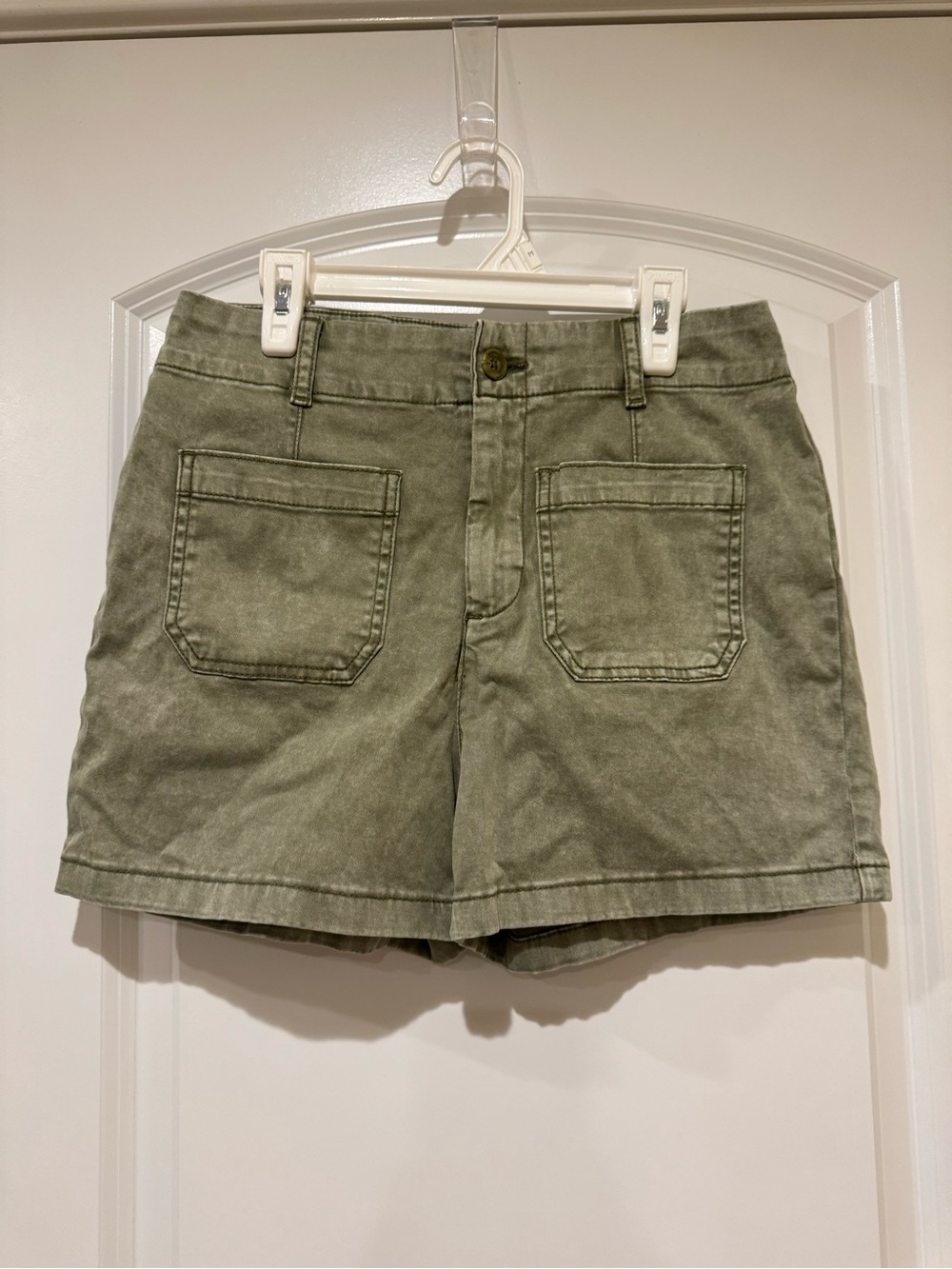 bagatelle Washed Olive Green Utility Shorts